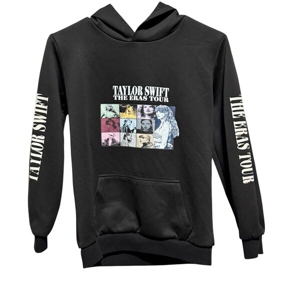 Taylor Swift Hoodie The Eras Tour Pullover Black Sweatshirt M Unisex (18”x32”) - Picture 1 of 3